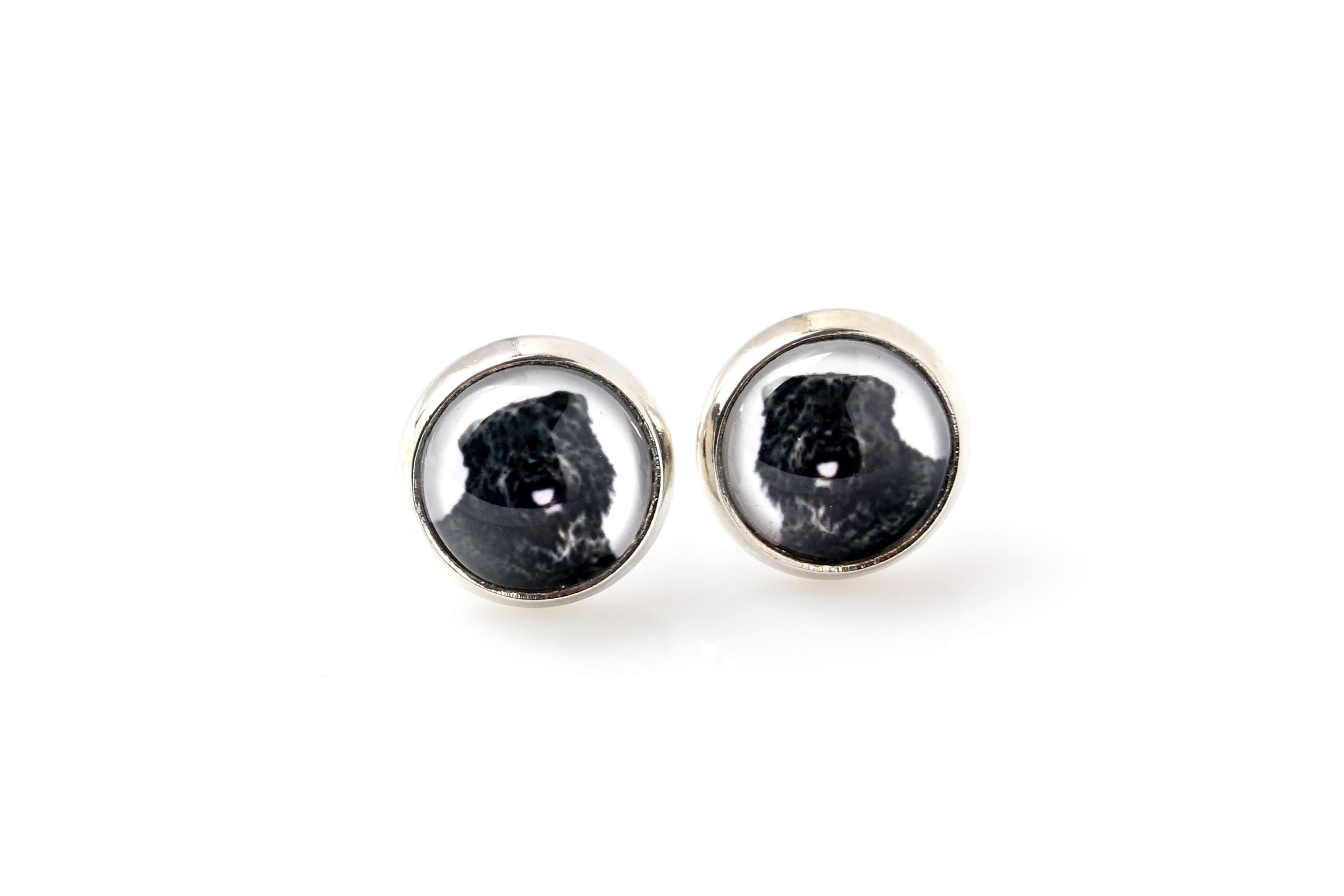 

Bouvier des Flandres, Flanders Cattle Dog - earrings your photo handmade, own photo, jewelry from the Art.-Dog brand срібний