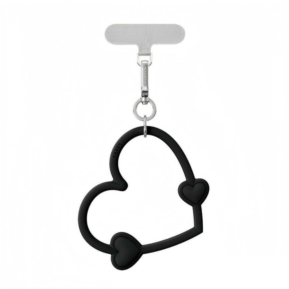 Around The Hand Phone Silicone Bracelet Big Heart Cell Phone Strap Women Girls чёрный