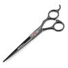 7.0" Black Grooming Scissors Set: 4-Piece Straight Shears with Comb