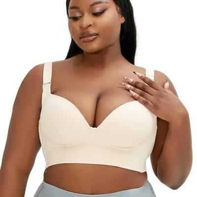 Plus Size Women Brassiere Smooth Lingerie Sexy Gathered Push Up Underwear Top Underwire Adjustable Bra