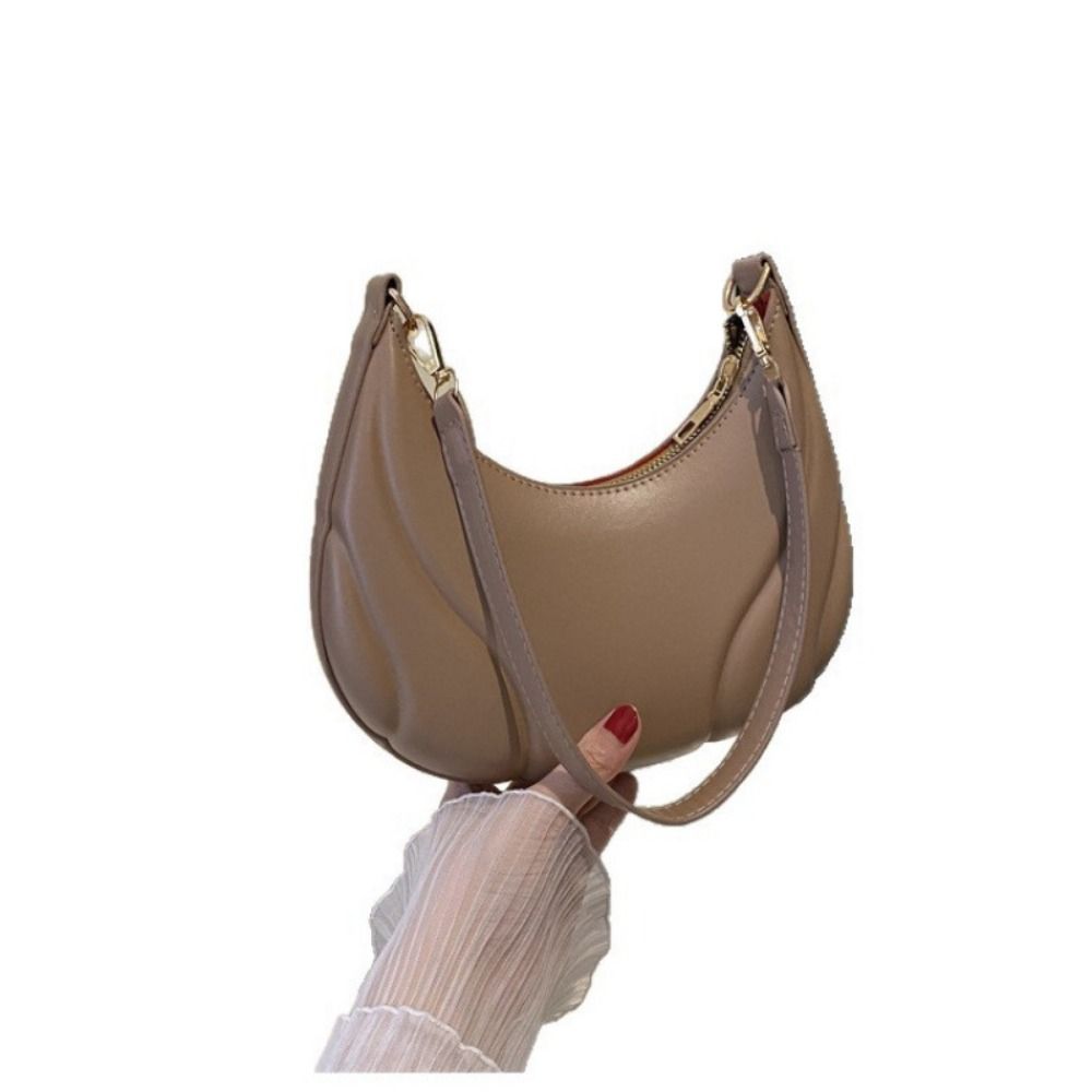 Casual Crescent Bag Tote Underarm Bag Fashionable Pu Leather Handbag  Travel