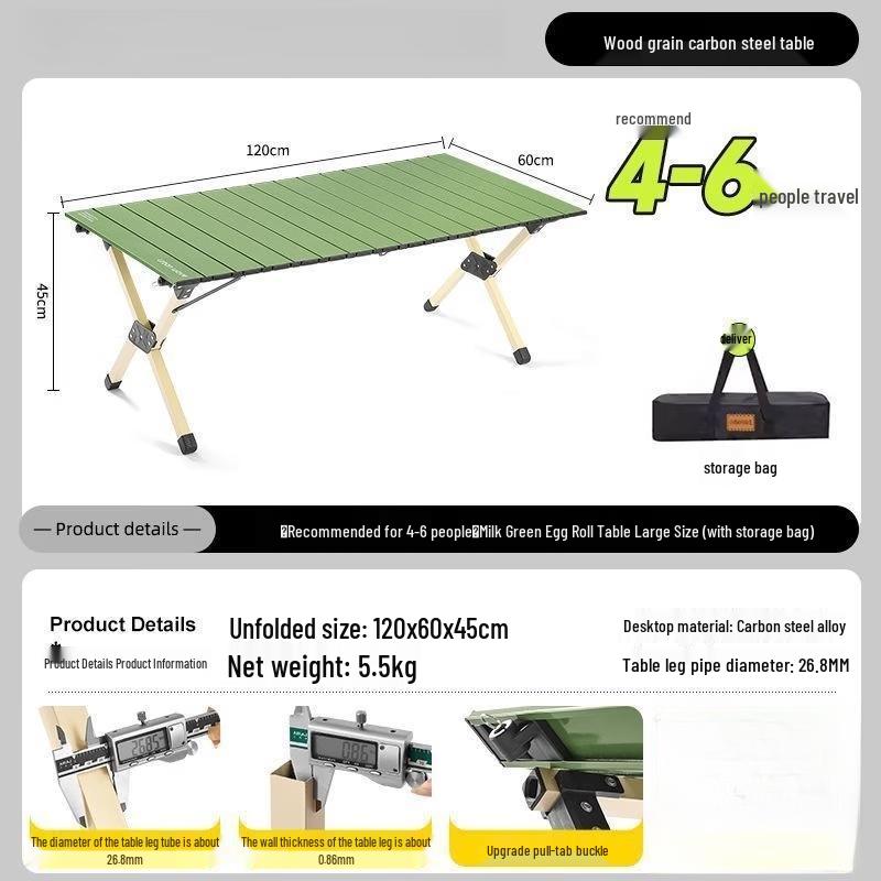 OIMG Portable Roll-Up Camping Table Set