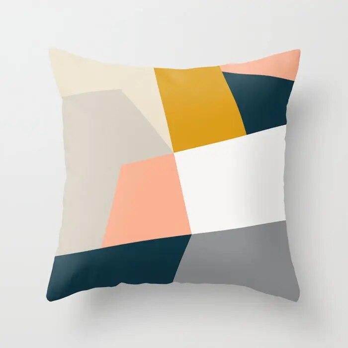 Colorful Geometric Pattern Pillowcase 45x45cm Sofa Seat Car Cushion Cover Room Aesthetic Modern Home Decor