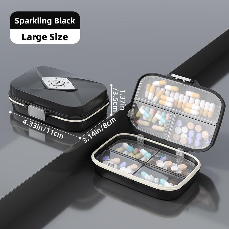 7-Compartment Sealed Medicine Box Counting Pill Box Waterproof Moisture-Proof Portable for Business Trips Medication Carrying