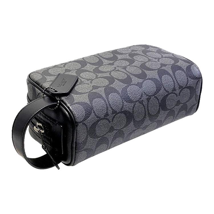 Coach Travel Kit PVC Canvas Leather Travel Bag Toiletry Bag Makeup Bag Small Unisex Black (Unisex) Makeup Bags 2515 QBMI5