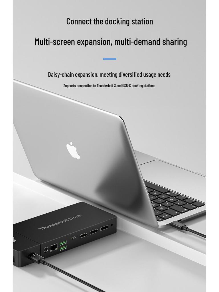 Thunderbolt 4 Data Cable Type-C Male to Male, 40Gbps High-Speed, PD240W Charging, 8K Mirroring