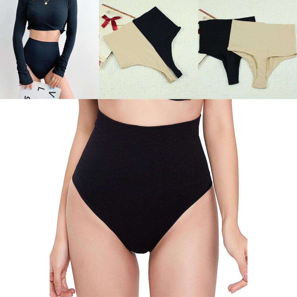 Seamless High Waist Body Shaping Thong Comfortable Nylon Fabric Tummy Control Panties