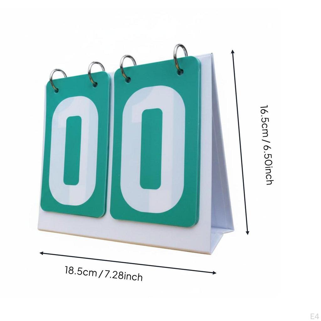 Flip Scoreboard Smooth Turning Tabletop Score Keeper Stainless Steel Rings Manual Turner for