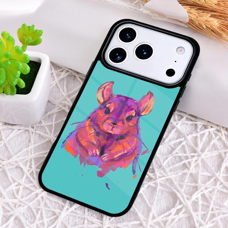 Cute Cartoon Chinchilla Phone Case for iPhone 17 Air 16 15 11 12 14 13 Pro Max Shockproof Cover