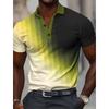 Men's Light Blue Tie Dye 3D Print Polo Shirt Casual Tops Spring Summer Daily Streetwear & Beach Vacation Occasions