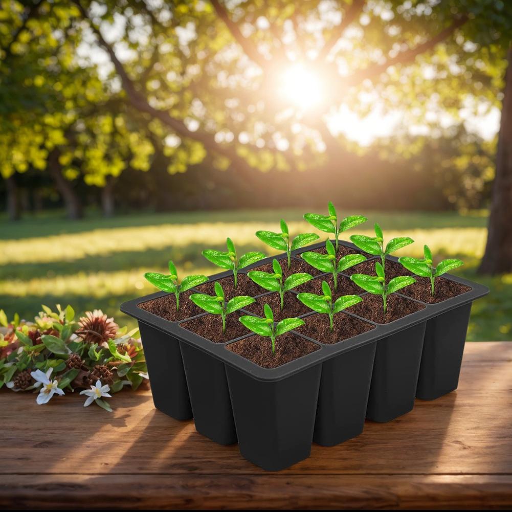 12 Holes Silicone Seed Starter Tray Breathable Seedling Starter Trays Seed Propagation Container for Hydroponics Growing System