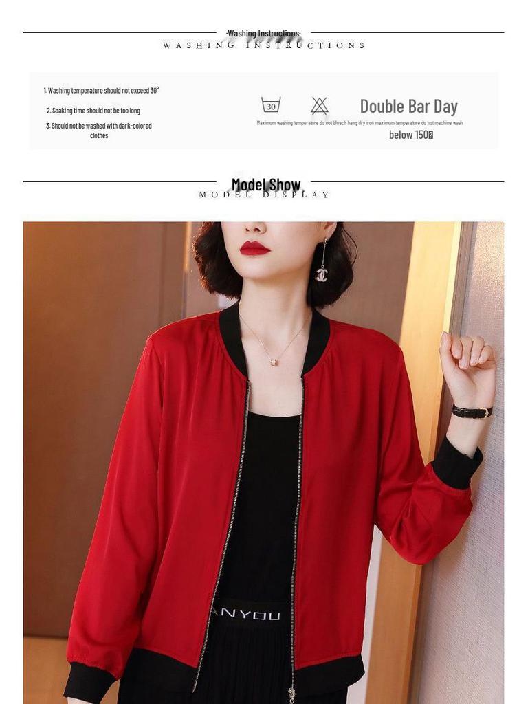 Mom's Elegant Chiffon Sun Protection Jacket – Slimming, Plus Size Cardigan, Stylish Loose-Fit Baseball Jacket for Women