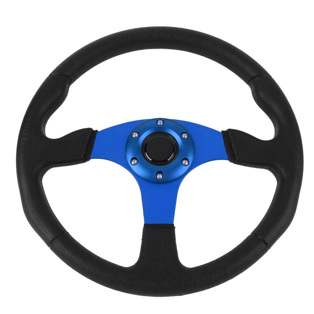 14in Universal Racing Steering Wheel PU Leather Aluminum Frame Universal Fit for 6 Holes Hub