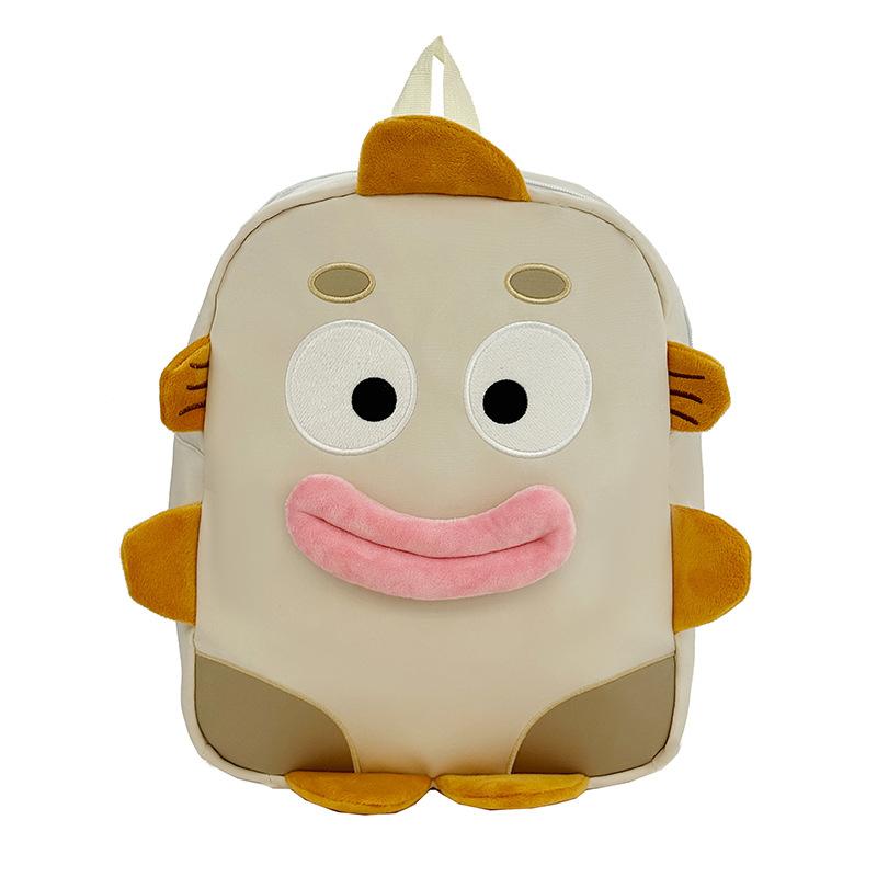 Schoolbag nylon funny casual cute cartoon ugly fish backpack student Korean version large capacity lightweight women's backpack trendy cool book