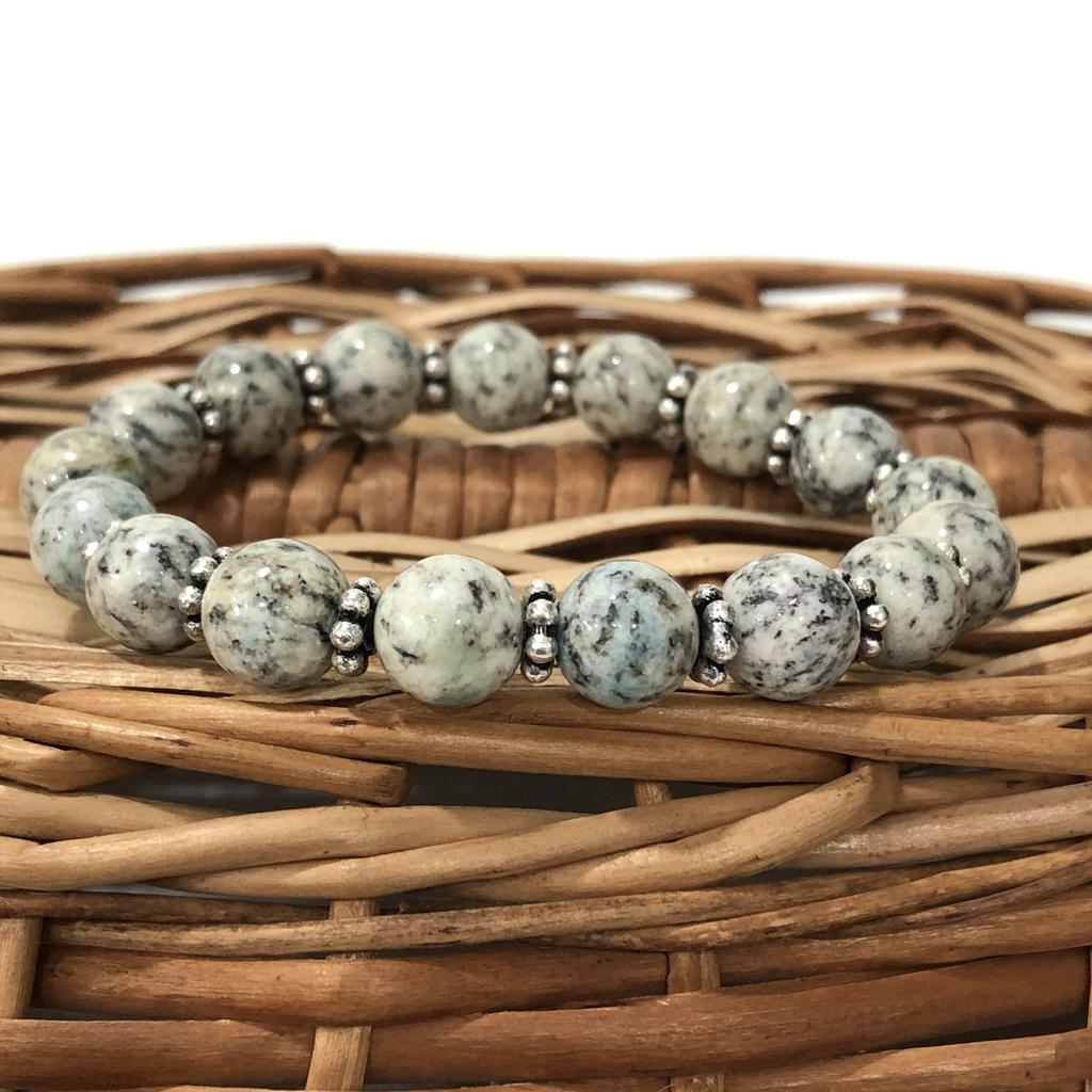 8mm Natural K2 Jasper Gemstone Round Beads Stretch Bracelet 7.5" , Handmade Energy Stone Bracelet, Unisex Jewelry CSB-17