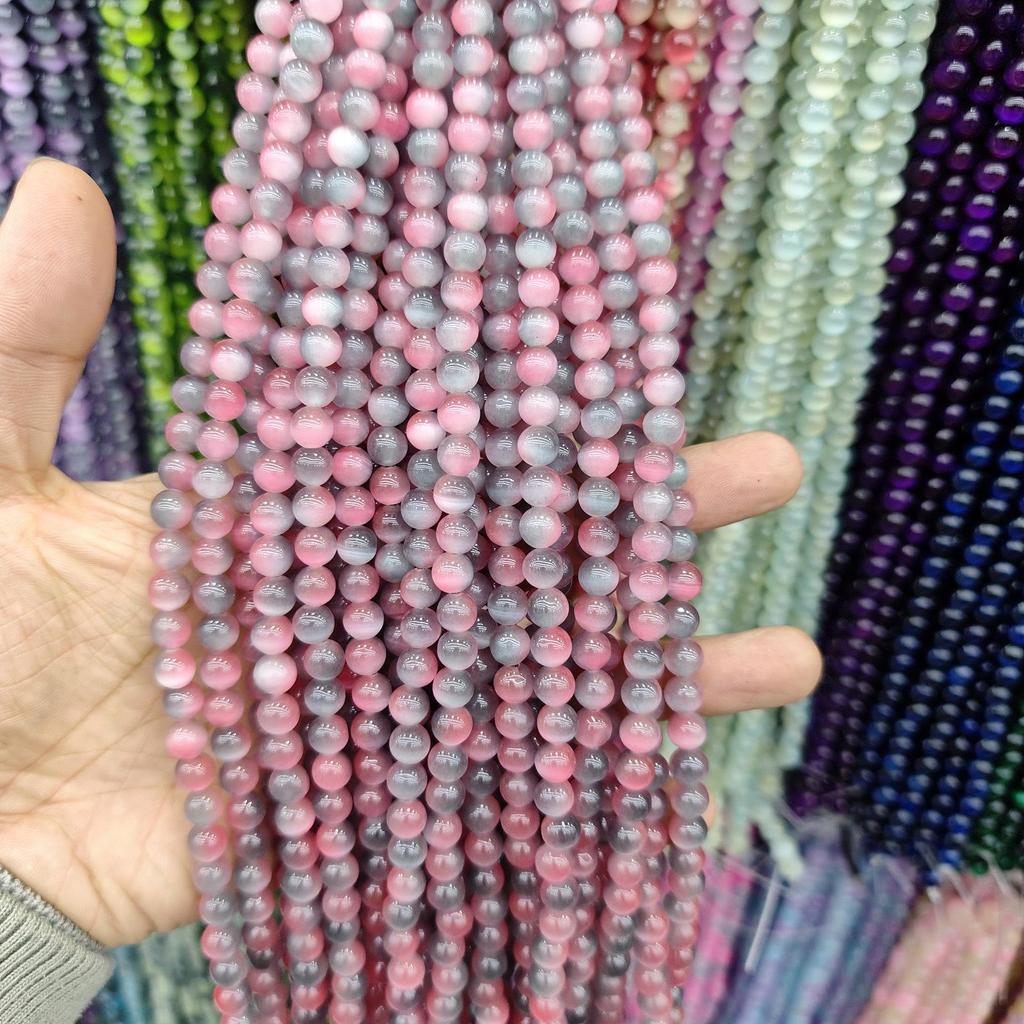 8mm Cat's Eye Stone Beads: Single, Double, Triple-Color, DIY Jewelry Round Beads