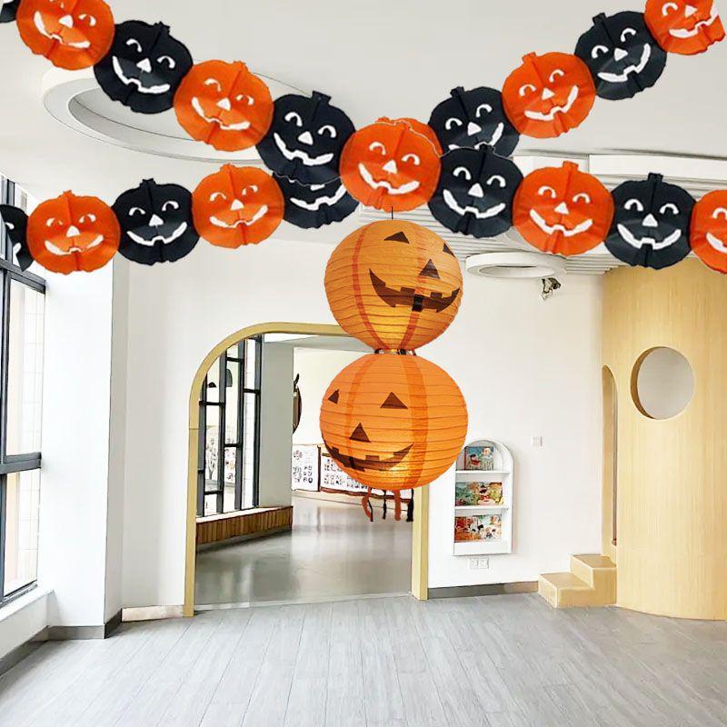 Halloween Pumpkin Lanterns & Spider Decorations for Bars, Malls, Kindergartens