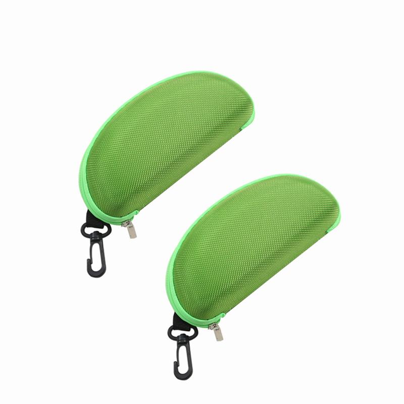 1/2pcPortable EVA Glasses Case with Carabiner Hook Colorful Sunglasses Hard Case Zipper Eyeglasses Protector Box Holder New 2025