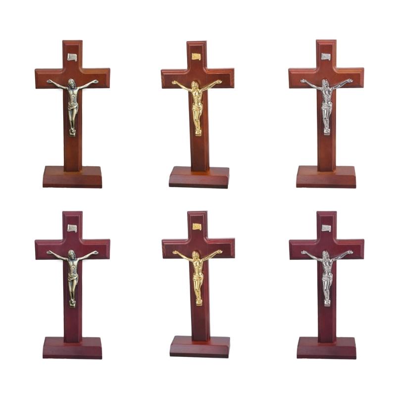 Tabletop Wall Mount Religious Decoration Religious Christian Standing Crucifix Prayer Religious Gift Enduring