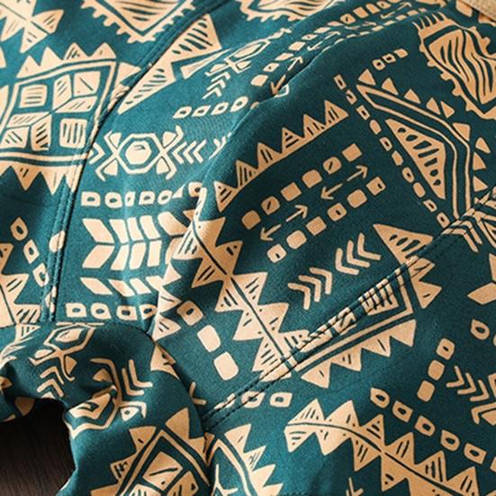 Boxer Underwear Mid-rise Elastic Waistband U-Convex Shorts Briefs Retro Printing Panties Sleepwear Daily Wear