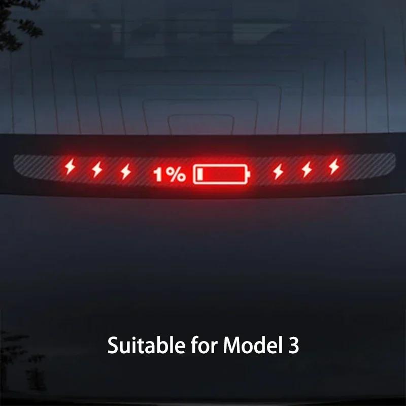 New1PCS Car Stickers for Tesla Model 3 Y Taillight Sticker High Mounted Brake Light Projection Board Top Tail Light Emblem Decal
