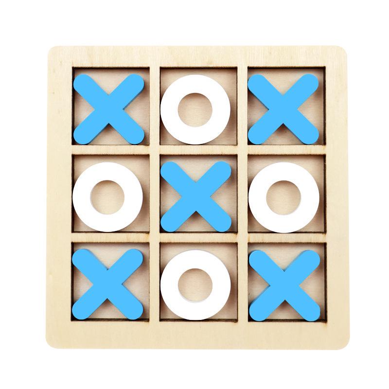 XO Wooden Chess and Tic-Tac-Toe Set: Double Player, Parent-Child Educational Toy for Kindergarten.