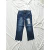 Summer Ultra-Thin Original Single 1822 Slim Fit Ankle Small Straight Lace Slim Fit Elastic Cropped Stretch Jeans
