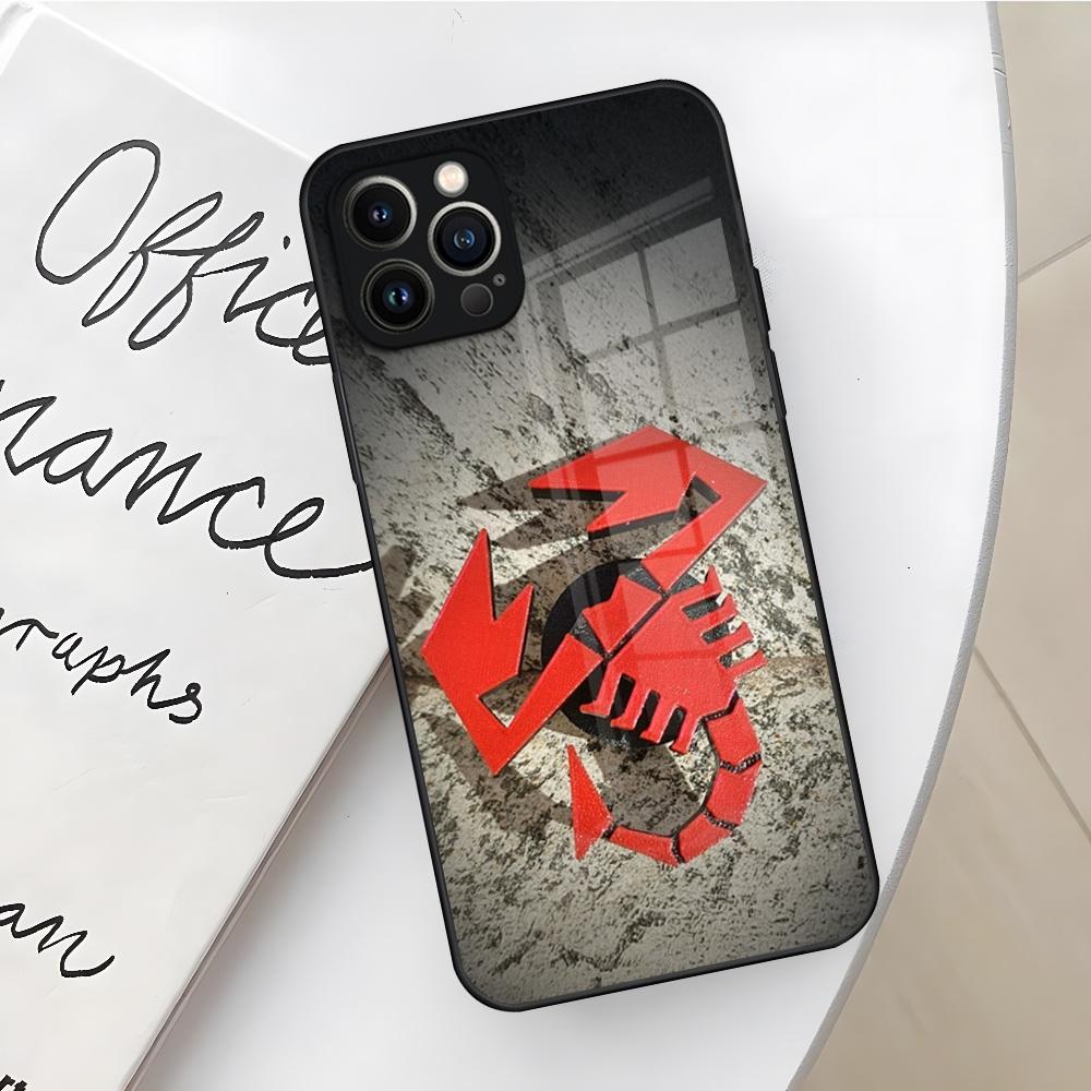 ABARTH Italy Car Phone Case for Iphone 16 15 14 12 11 13 Pro Max Mini X Xr Xs Se 8 Puls glass Cover
