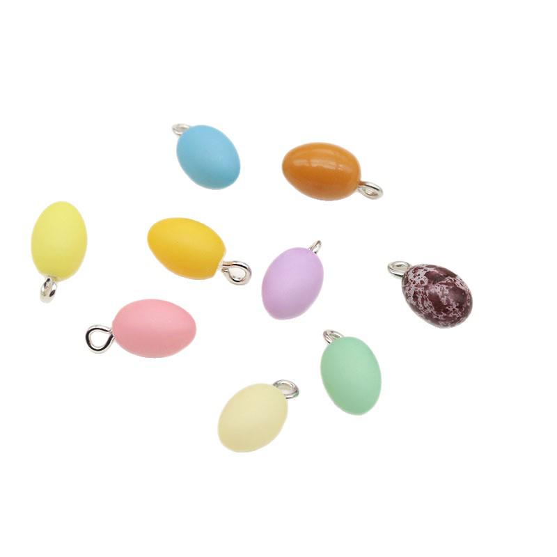 Colorful Acrylic Egg Ornaments: Mini Quail & Goose Egg Pendants for DIY Jewelry.