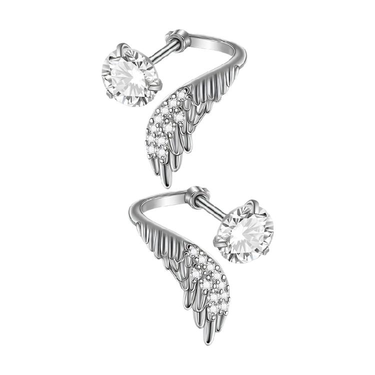 

Elegant Angel Wing Ear Studs Comfort Ear Jewelry Studs Earrings Stainless Steel Texture for Present Giving or Own Use 1