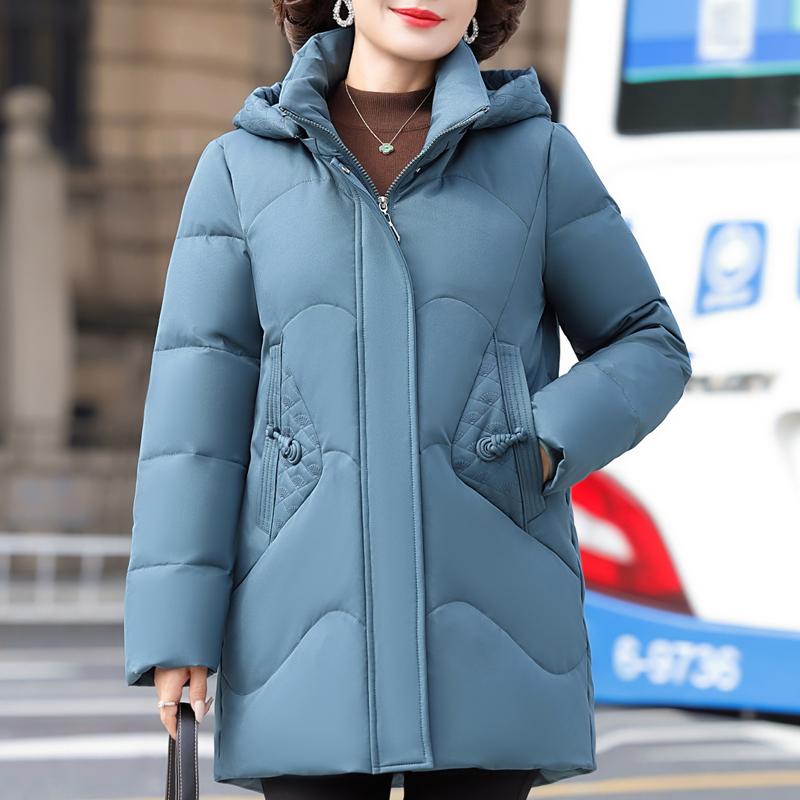 

Зимние пуховики для женщин среднего возраста, винтажные парки с капюшоном больших размеров, элегантные толстые теплые пуховики, женская верхняя одежда 6XL синий