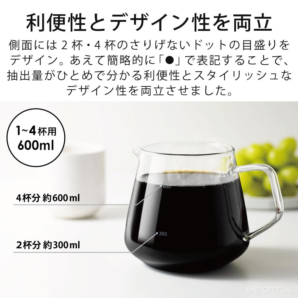 &NE Nikii Cafe Clear Glass Server, 15cm Wide x 11cm Deep x 11cm High, 600ml Capacity, Heat-Resistant Glass, Microwave and Dishwasher Safe, Easy to