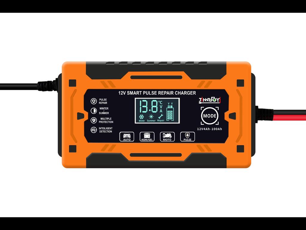 Intelligent 12V Pulse Repair Battery Charger with Screen Display for Motorcycle and Car