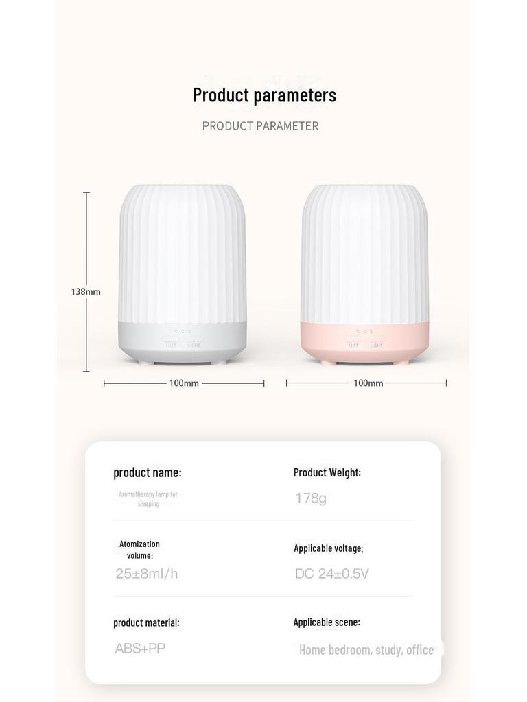 Aromatherapy Mini Humidifier with Warm Night Light - Ideal for Home or Office