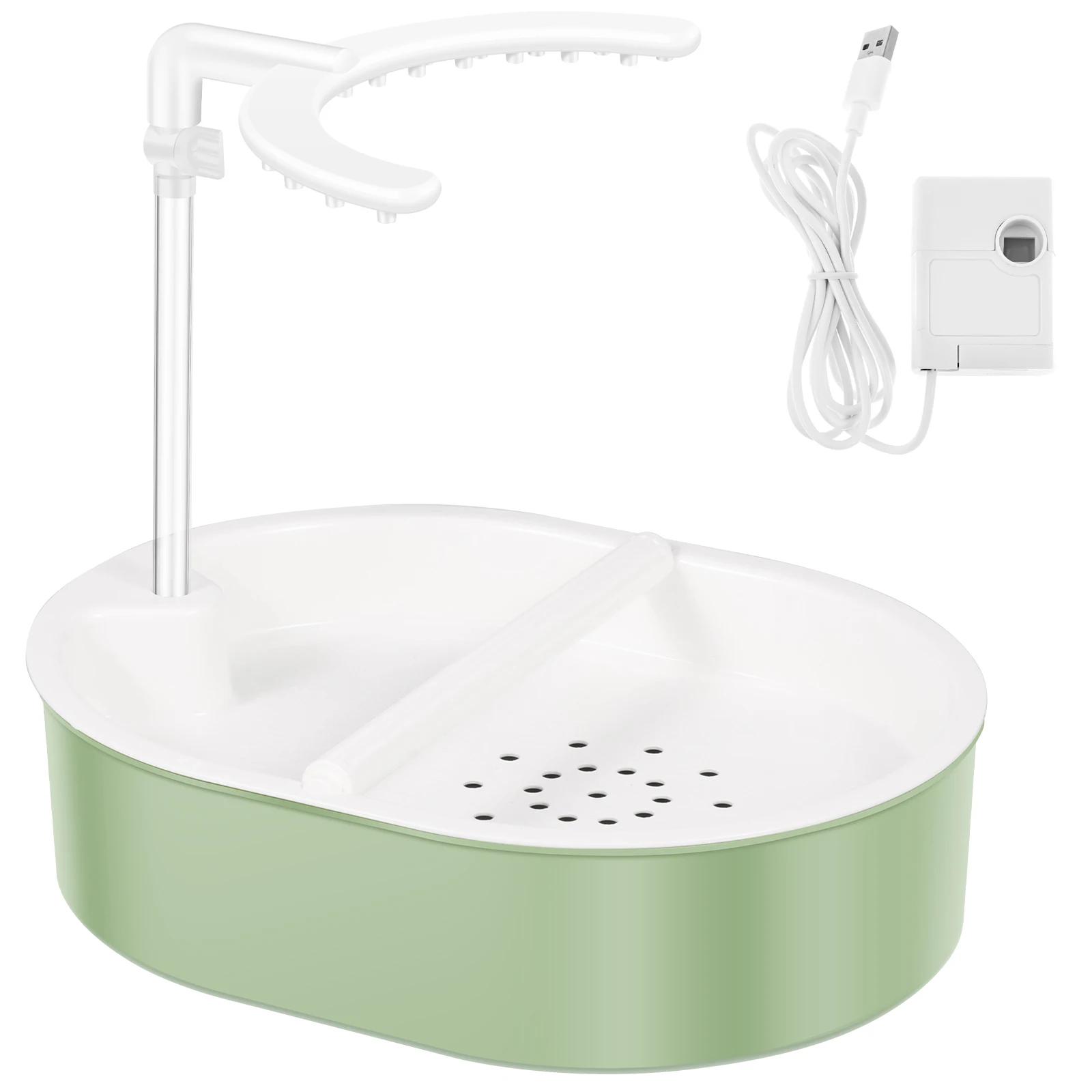 

Bird Automatic Shower Parrot Pet Bath Cage Basin USB Electric Circulating Water Bird Bathtub for Lovebird Cockatiel Birds Toy зелёный