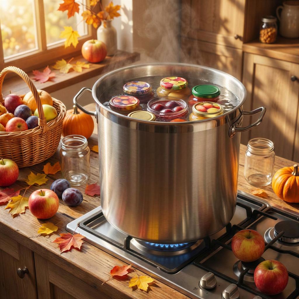22L Stainless Steel Pot Large 30.5 Cm With Cooking Lid Silver