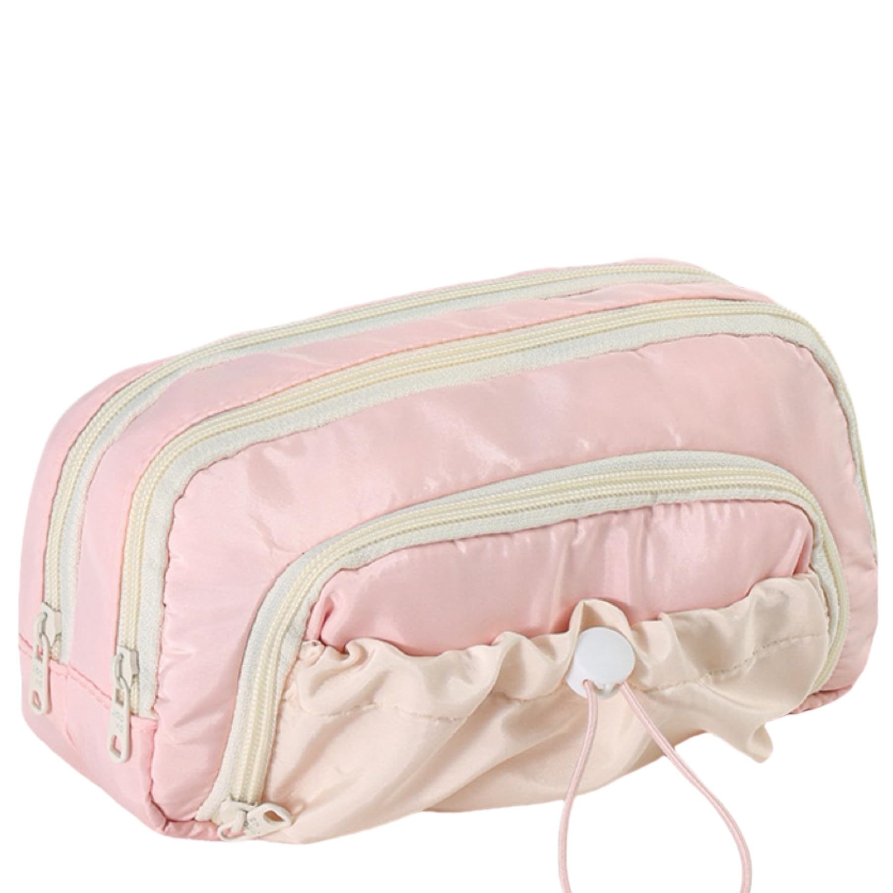 

Large Capacity Pencil Stylish Pen Simple and Cute Pen Pencil Convenient Stationery Canvas Pencil Solid Zipper Unisex Gift for Junior High and розовый