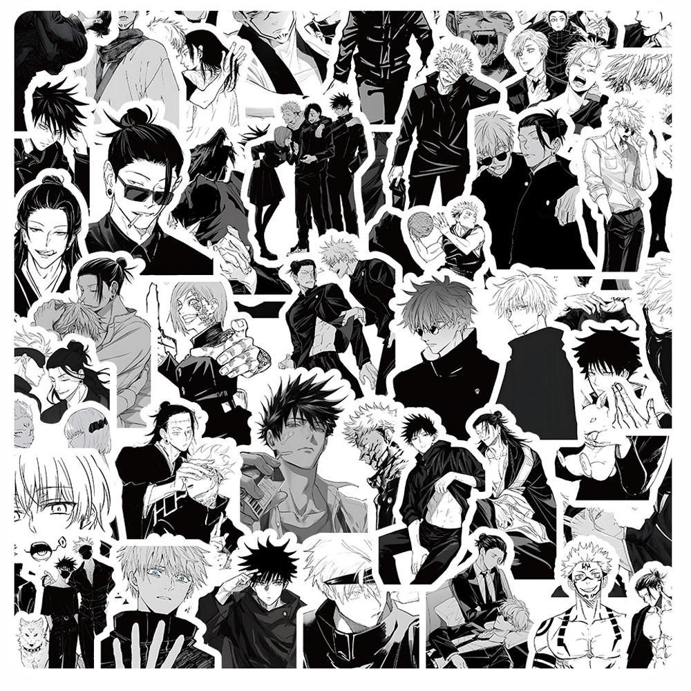 50/80/100pcs Vintage Jujutsu Kaisen Anime Stickers for Kid Toy DIY Laptop Skateboard Car Kawaii Cartoon Decoration Sticker Decal