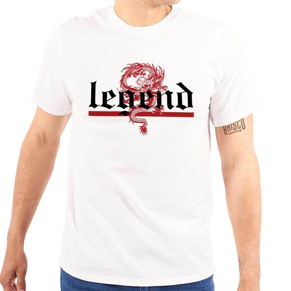 

Cool Urban Streetwear Chines Dragon Legend Womens or Mens Crewneck 100% Cotton T-shirt Mens Tees Top Tee S