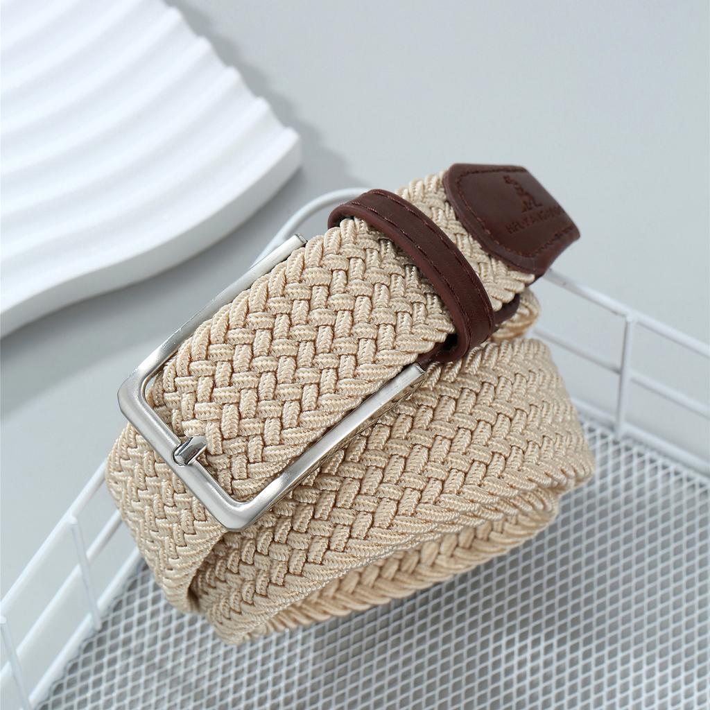 Non-Porous Non-Punching Men'S And Women'S Woven Belts Elastic Canvas Belts Female Student Belts Tide