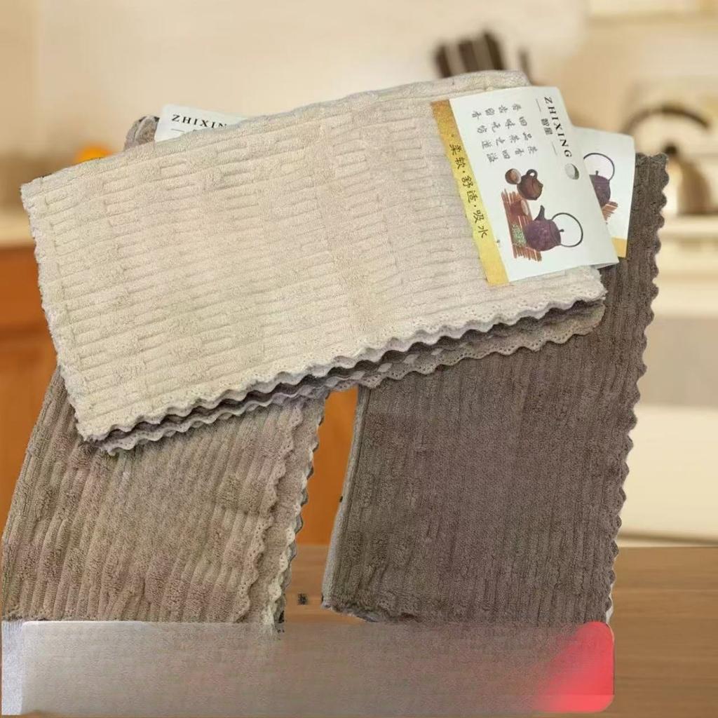 8-1 ks Koralový samet Avokádo Čtvercový ručník, Měkký a savý kuchyňský ručník, Utěrka do myčky, Čisticí ručník