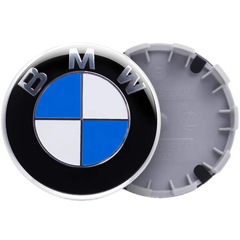 BMW 3D Emblem Center Caps Set of 4 Snap-on ABS Plastic Hub Covers 56mm/68mm for BMW SUV Sedan Auto Accessories