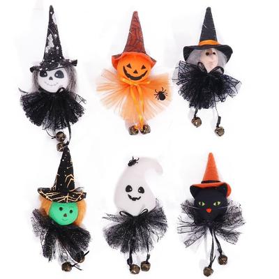 Halloween Ghost Witch Pumpkin  Black Cat Faceless Doll Pendant Party Atmosphere Decoration Props