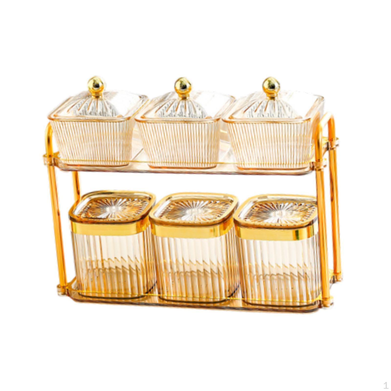 

Декоративный поднос для орехов, герметичные банки для хранения, элегантная разделенная закуска, блюдо для сухофруктов Square Gold