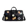 Nein. 45 Grafikdruck Beschichtetes Canvas und Kalbsleder und Glattleder Reisetasche Crossbody Schulter Handtasche Groß Herren Anthrazit Mehrfarbig