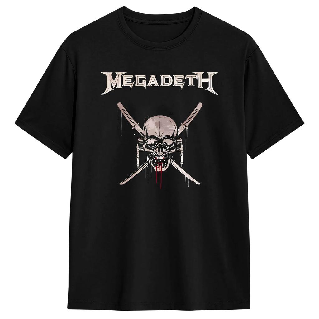 Vic Rattlehead Megadeths T Shirt Summer Hip Hop T Shirts Adult Cotton Round Neck Oversized Clothes ShortSleeved Vintage Tshirt