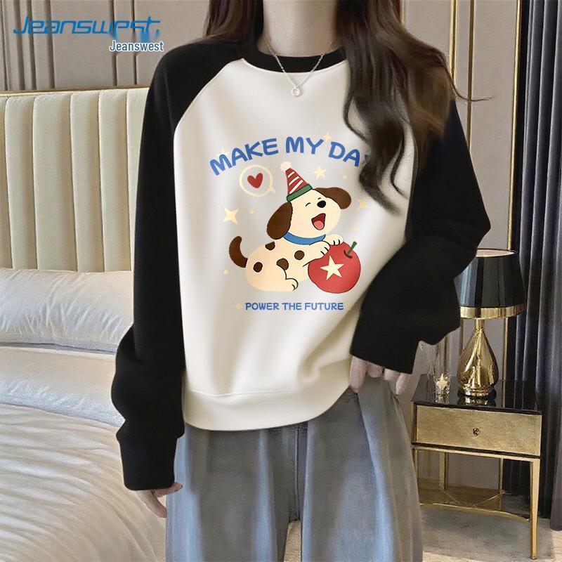 Jeanswest Women s Graphic Colorblock Loose Sweatshirt 2XL