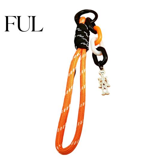 Pumpkin Keychain Pendant Halloween Braided Rope Pendant, Lanyard with Ghost Skeleton Charm, Backpacks Handbags Purse Hanging Decor, Party Favors Decor