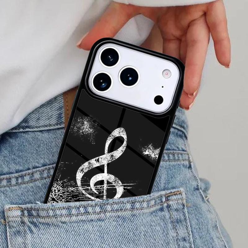 Treble Clef Music Note Phone Case for iPhone 17ProMax 12 13 14 15 16e 17 Pro Max Plus Air Cover