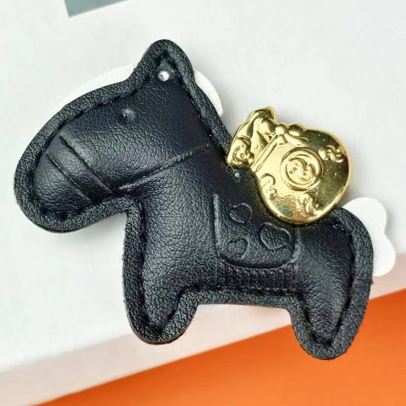 Money Soon In the New Year, Leather Bag Pendant, Cartoon Pony Keychain Pendant, Couple Love Pony Accessories